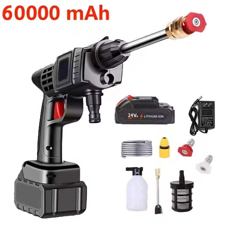 200W 50Bar Cordless High Pressure Car Washer Spray Water Gun